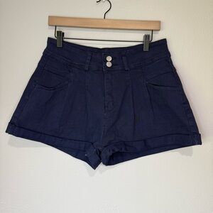 Women's Navy High-Waisted Shorts